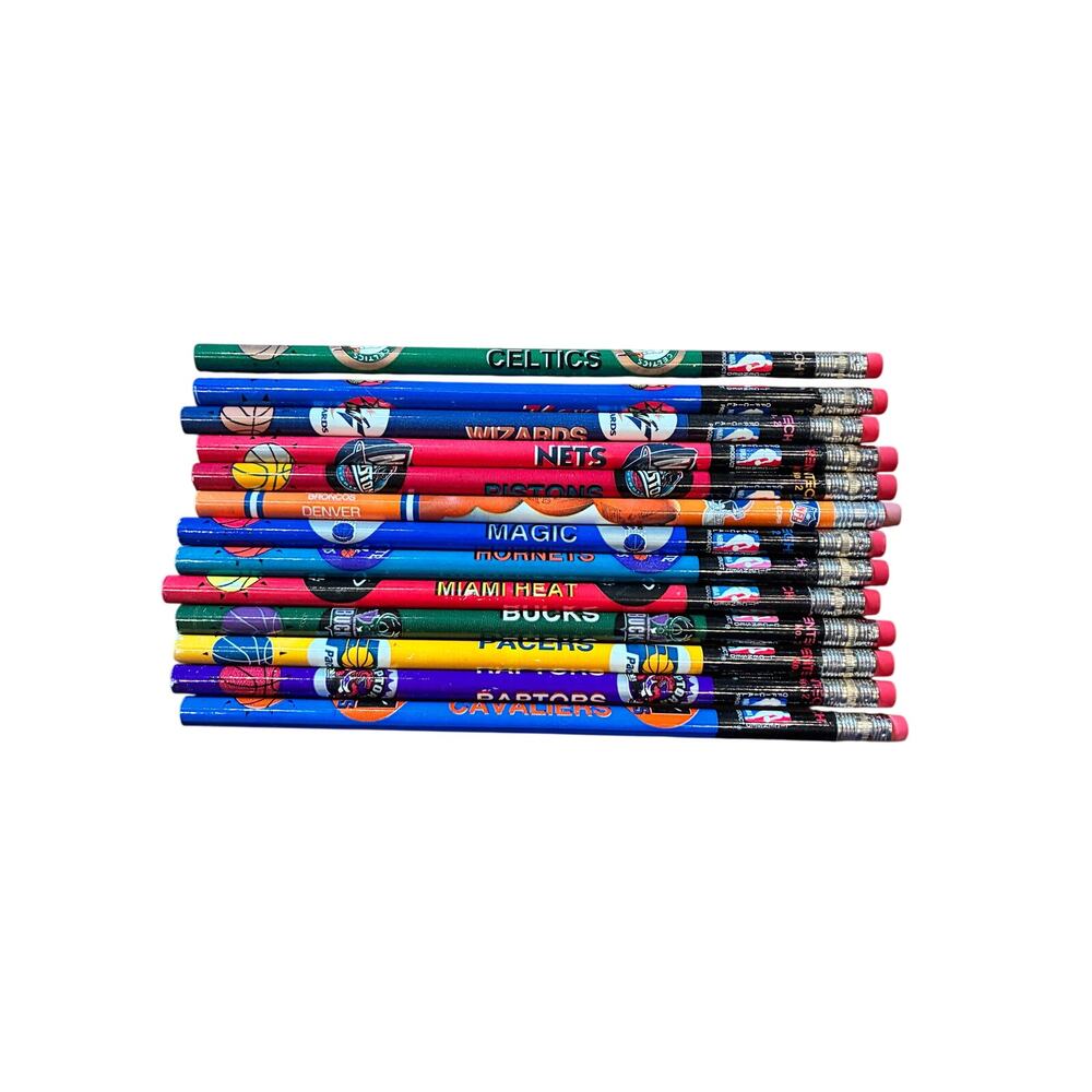 Vintage 1990s Football and Basketball Teams pencils (Pentech) NBA & NFL‎
